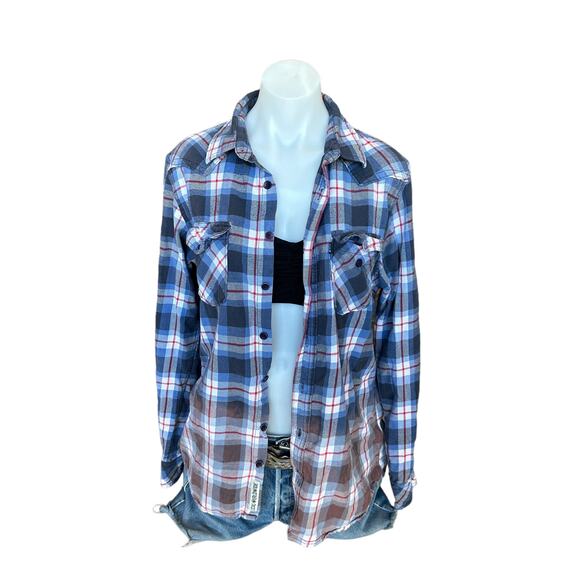 RipnDip Hades Plaid Flannel Shirt Shacket Blue LARGE Oversize Skater Unique - Picture 4 of 6